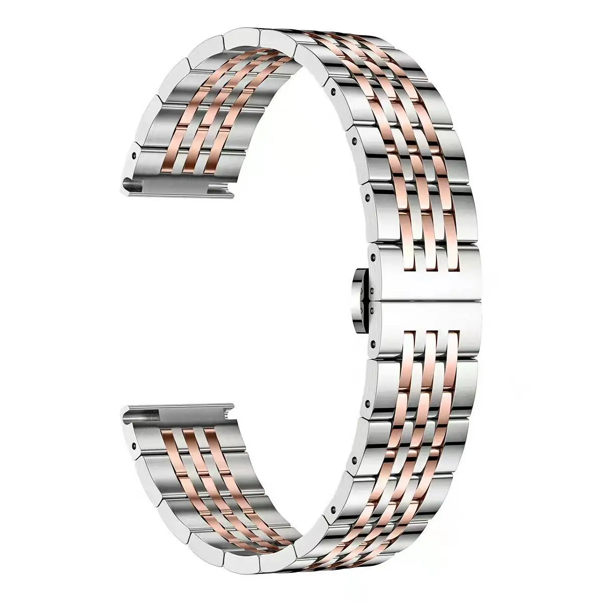 Elegant Stainless Steel Adjustable Watch Band - Premium Metal Strap in Multiple Sizes