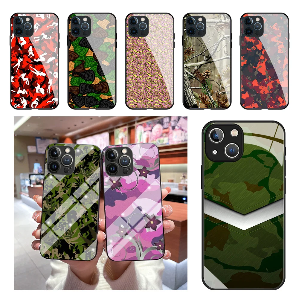 Phone Case For iPhone 14Pro 11 12 13 Pro Max XR SE X XS Mini 7 8 14 Plus Tempered Glass