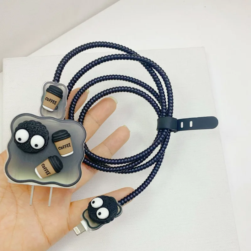 Bricchette Usb Pattern Protector Sleeve Cable Cover Protettiva Cavo Charger Protector Rope Per Iphone 13/14 Promax1 8W/20W Winder