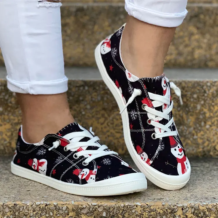 Christmas Sneakers Womens Christmas Shoes Women Canvas Shoes