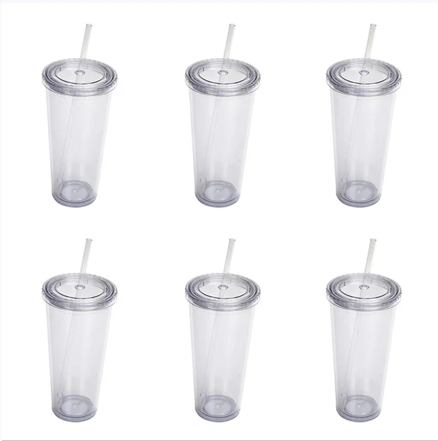 700ml Clear Double Wall Insulated Plastic Smoothie Cup and Tumbler