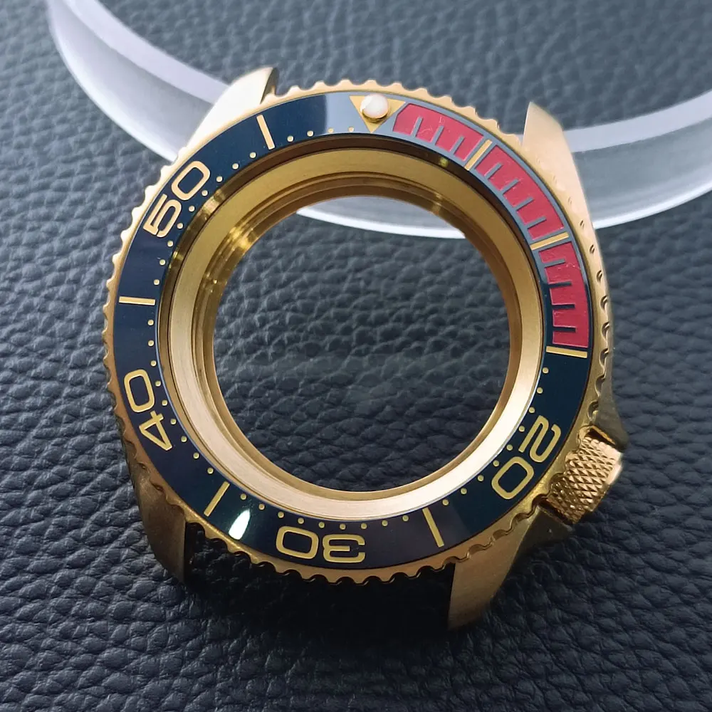 42mm Gold/Rose Gold Steel Watch Case with Sapphire Glass and 22mm Strap