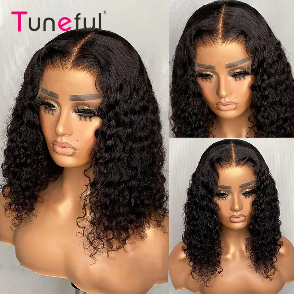 Short Curly Bob Wigs Human Hair Wigs For Women Lace Frontal Human Hair Wigs Raw Indian Curly Lace Front Human Hair Bob Wigs
