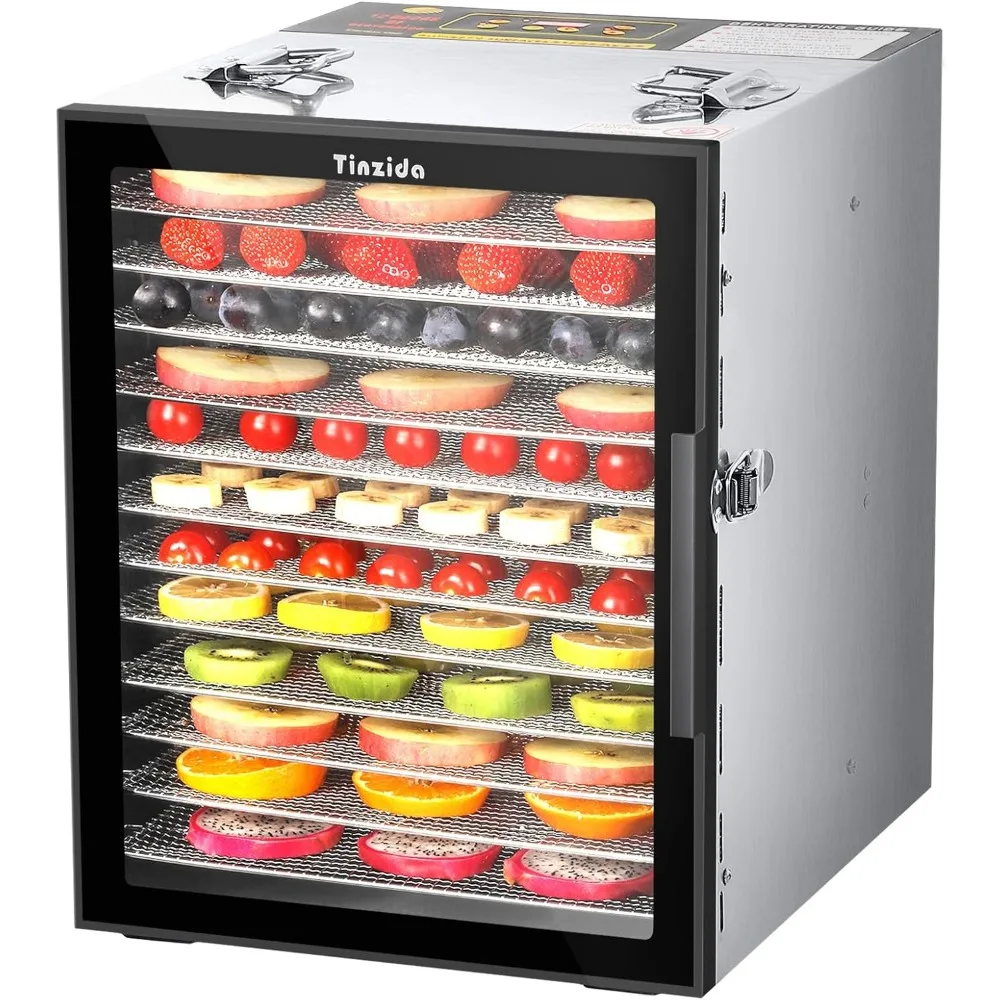 Food Dehydrator Machine, 12 Stainless Steel Trays, Dehydrators For Jerky, Meat, Fruit, Pet Treats, Vegetables, Herb