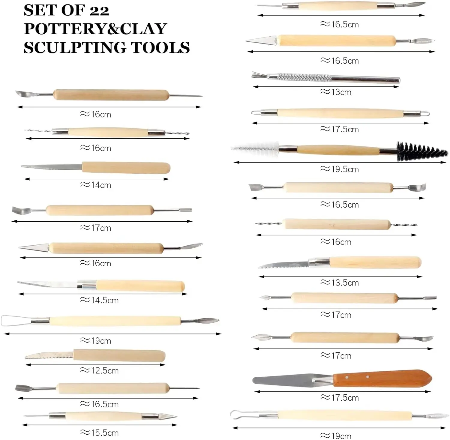 Pottery Tools Professional Clay Sculpting Set 61 Pcs Modeling Stick Ceramic Tools Smoothing Wax Carving Ceramic Polymer Shapers