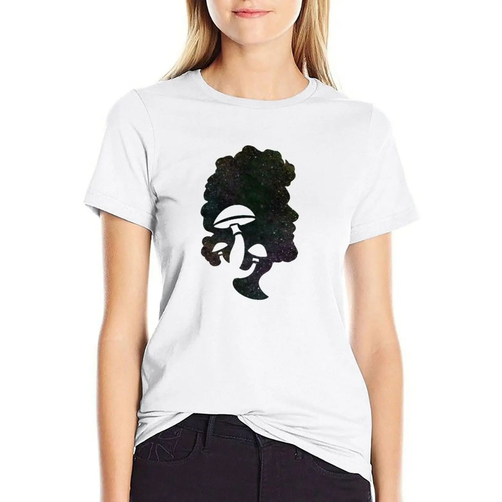 

Terence McKenna mushroom logo T-shirt tops cute clothes plus size tops plus size t shirts for Women loose fit