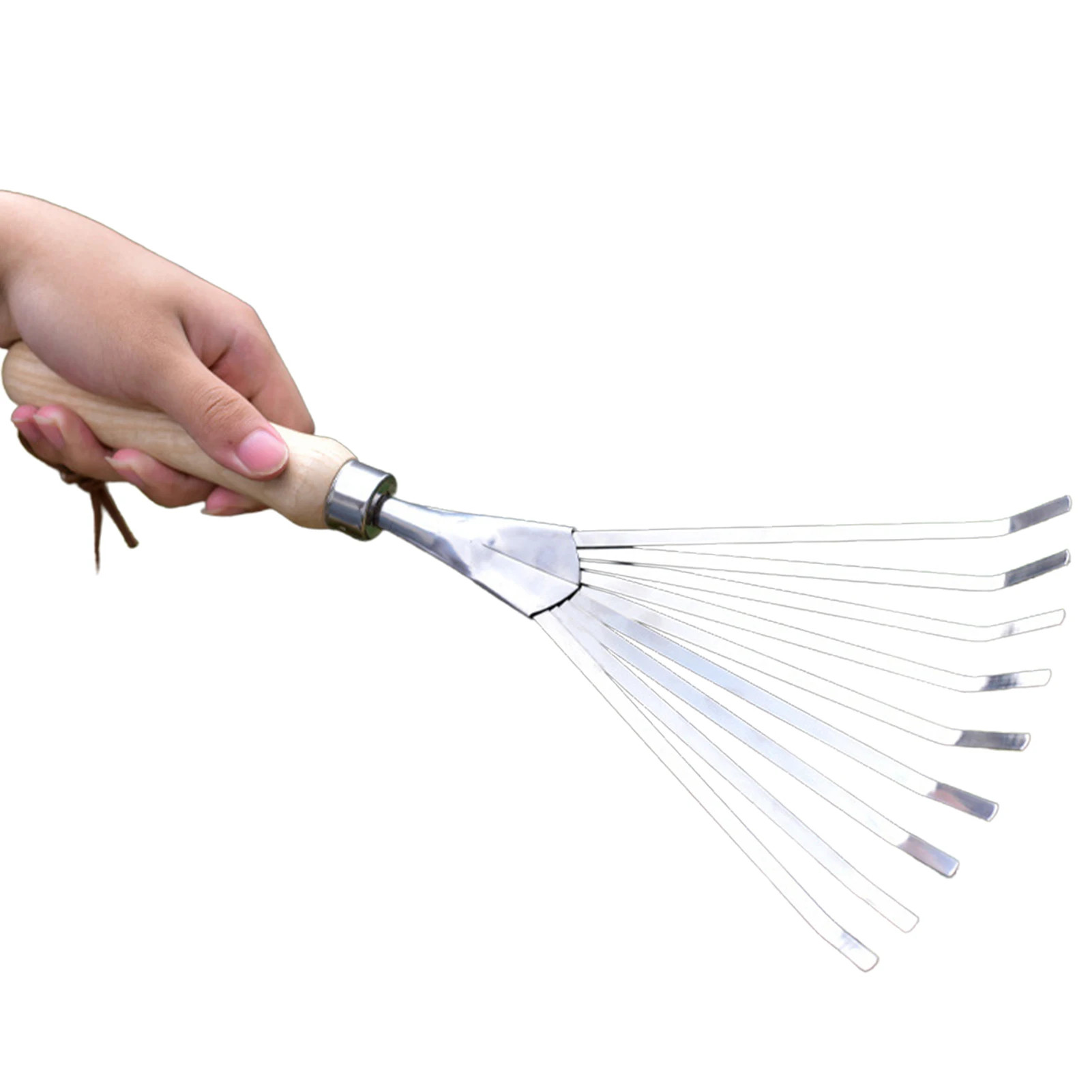 Hand Rakes Portable Mini 9 Teeth Steel Rake for Gardening Garden Sweep Yard Flower Beds