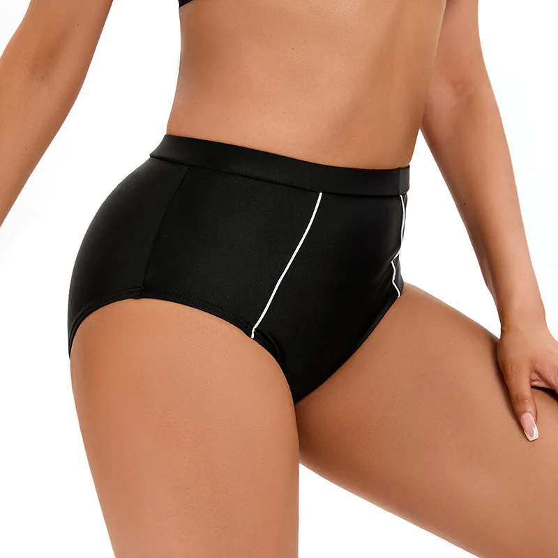 One Piece Conservative Women Bikini Bottom High Waist Thong Swimwear Shorts Elactic Swimwear Panties Bathing Suit Beachwear Girl