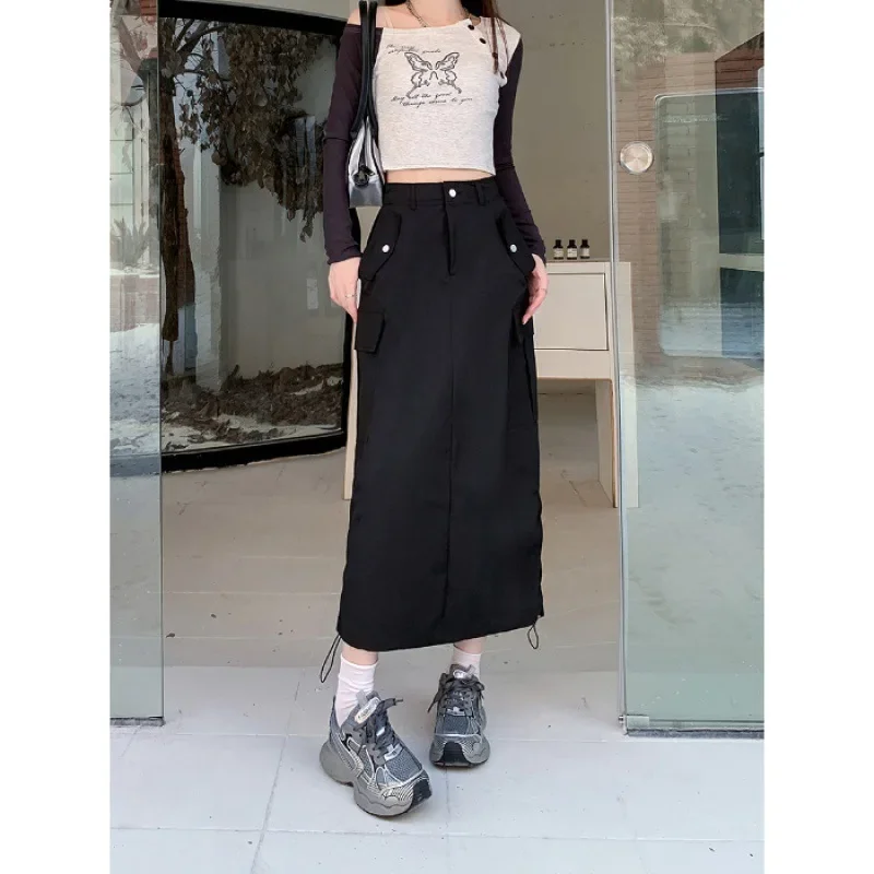 thumbnail image 1 of 2024 Nueva Falda A-Line De Cintura Alta Con Abertura Lateral Para Mujer De Otoño Vestido Casual Versátil De Longitud Media, 1 of 5