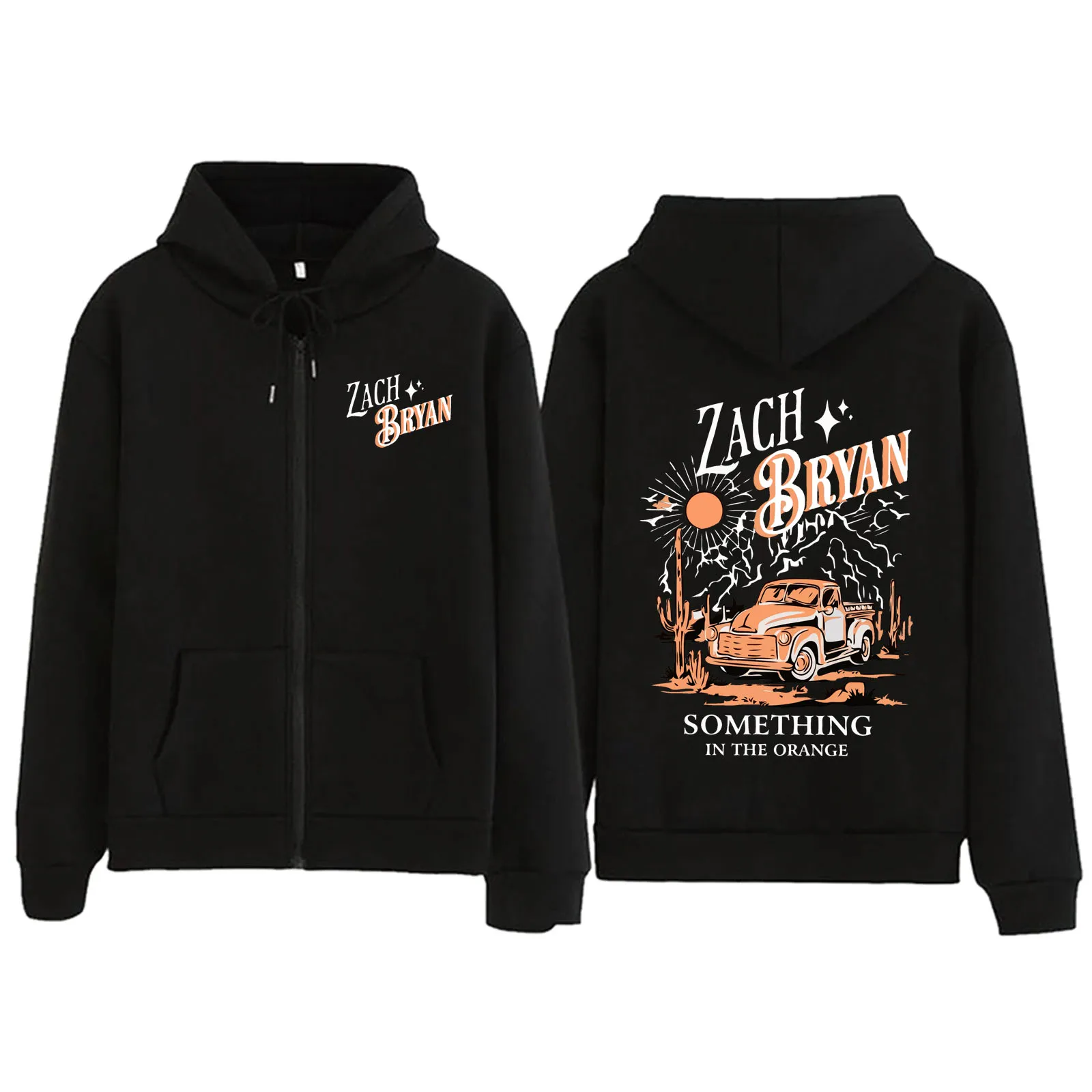 

Zach Bryan Zipper Hoodie Western Country Music Something In The Orange Sweatshirt Harajuku Hip Hop Men Women Fans Gift