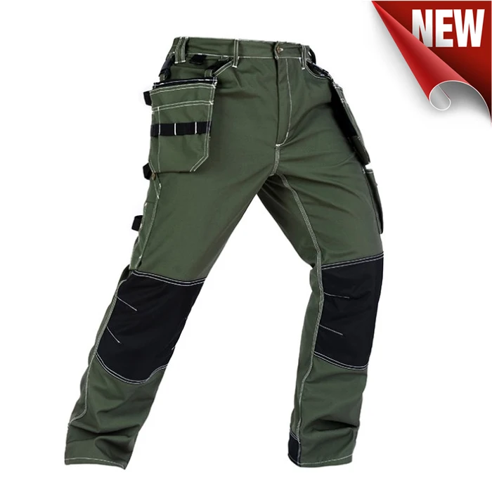 Mens Work Pants Bauskydd Polycotton Men's Wear-Resistance Cargo Workwear Trousers