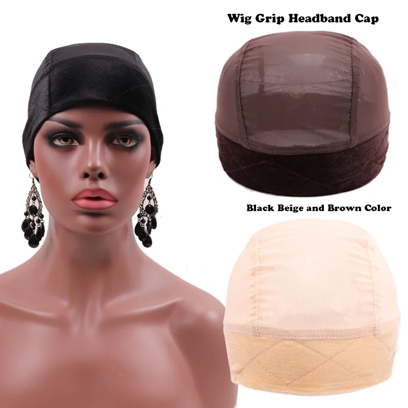 Non Slip Wig Grip Cap For Women Wig Gripper Accessories For Wigs Black Nude Brown Velvet Headband Wig Cap Comfortable Wig Tools