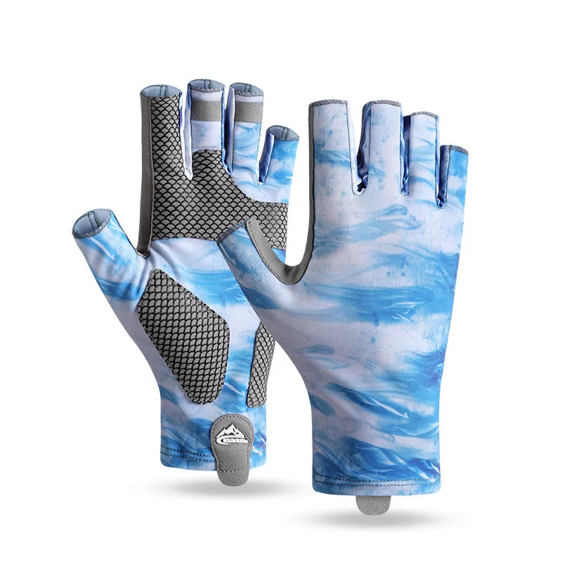 FLYSAND Professional UV Fishing Gloves Men's Ice Silk Fingerless