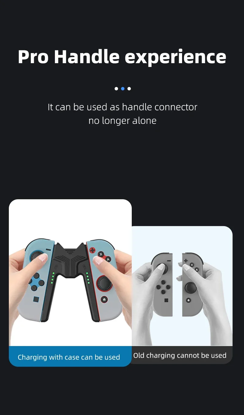 Aolion Ladegriffhalterung für Switch 2/1 Joycon Griff Gaming Controller Grip Ladestation für Switch Zubehör – Detail 5