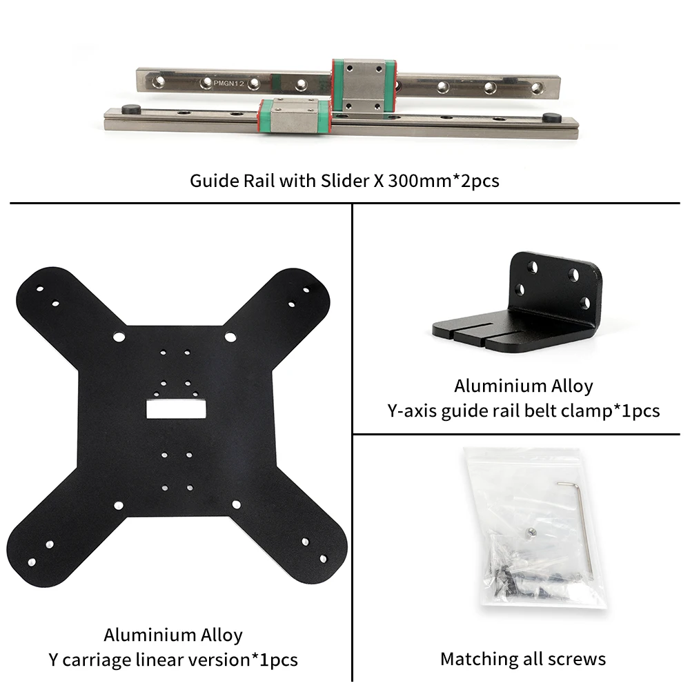 Pro Kit de Atualização Eixo y Guia Linear Duplo Transporte Ferroviário Slide Suporte Base Peças de Impressora 3d 300 mm s1 Novo Kingroon-kp3s - Imagem 3