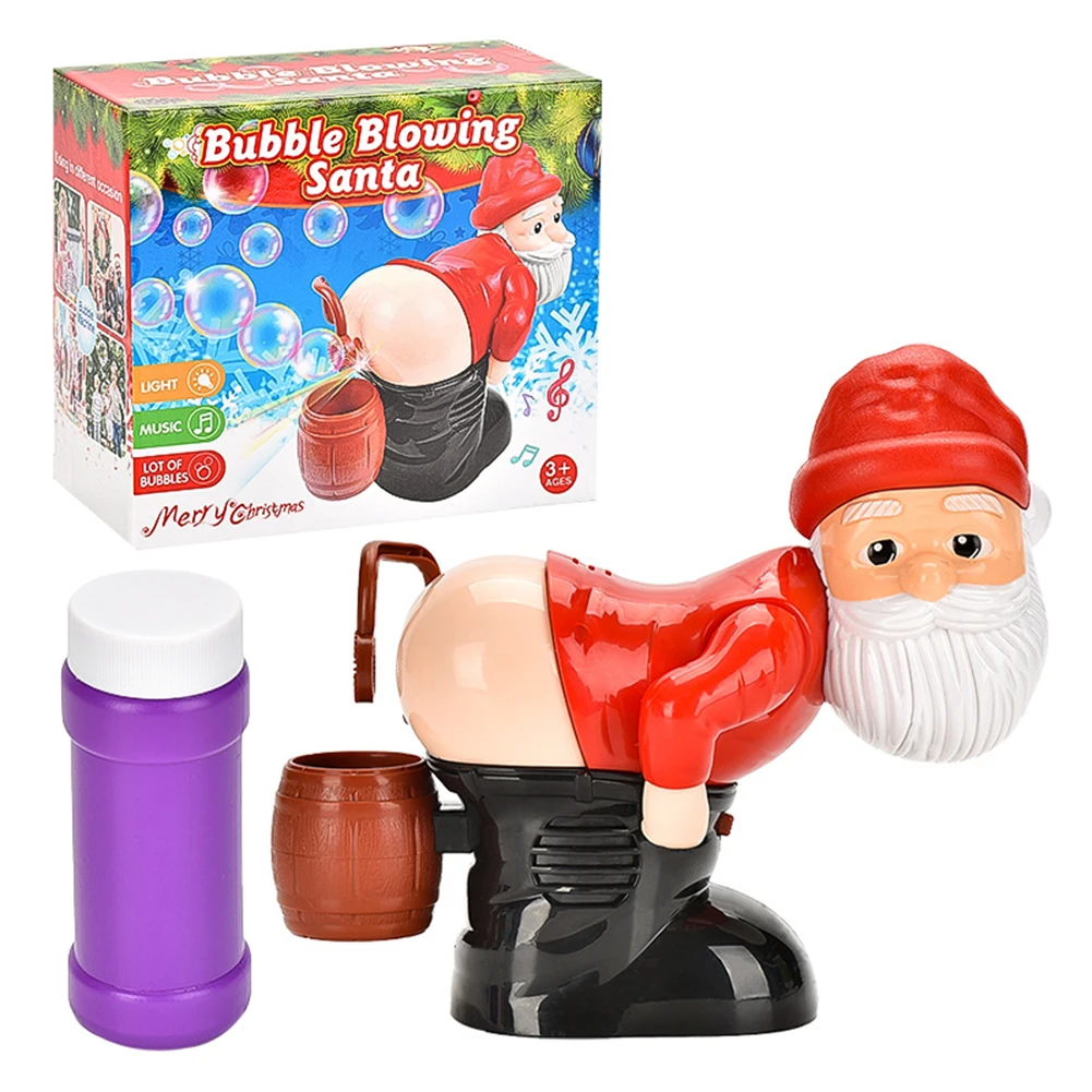 Christmas Santa Claus Bubble Machine with Music & Light Farting Soap Bubble Toy Electric Santa Butt Bubble Blower Xmas Kids Gift 5