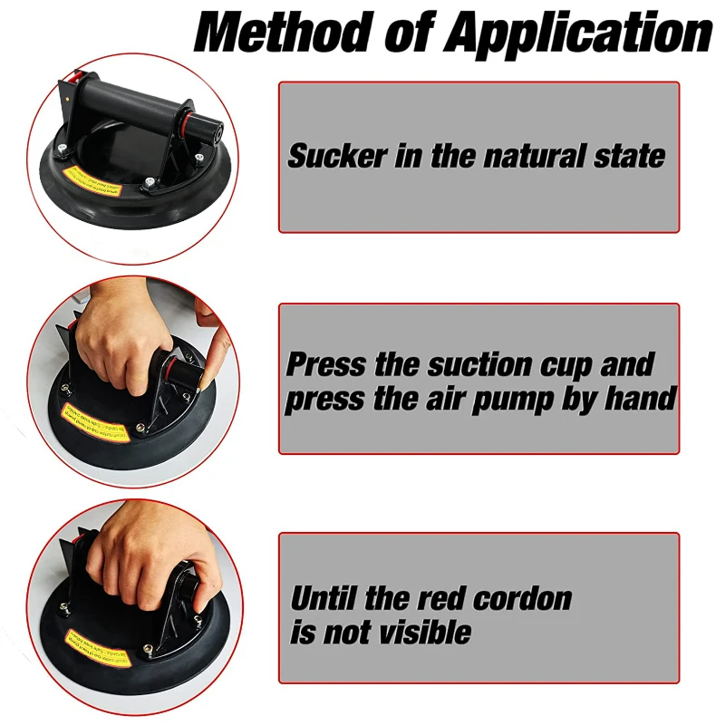 21CM Diameter Vacuum Suction Cup Manual Lift 220kg Load Capacity Heavy Duty For Granite Tile 8 inch vacuum suction cup