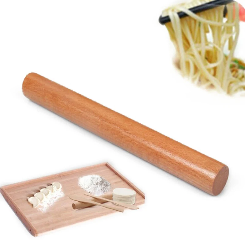 Wooden Rolling Pin Fondant Cake Decoration Dough Roller Baking Cooking Tools 30cm/40cm