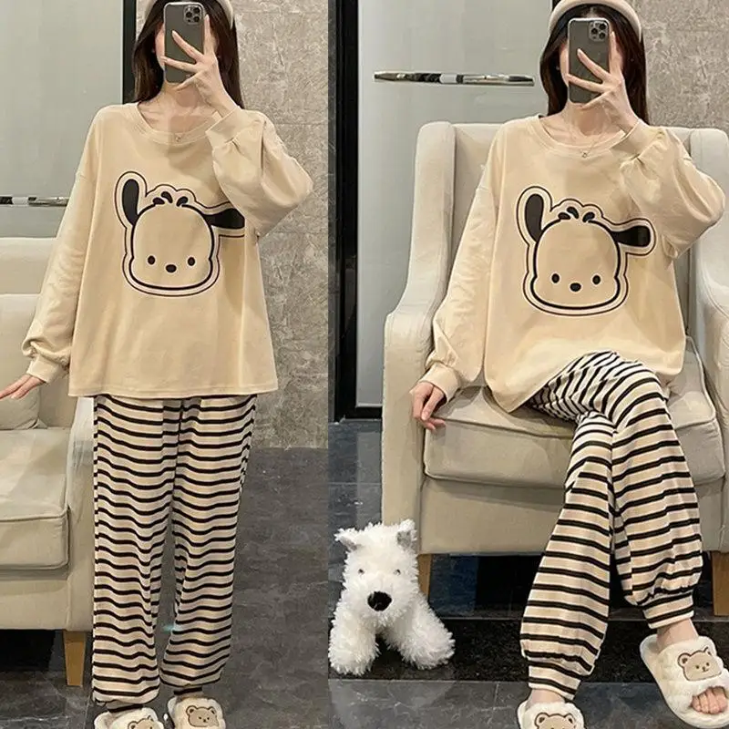 

Kawaii Anime Sanrio Hello Kitty Pochacco Pajamas New Cute Cartoon Girl Home Clothing Long Sleeved Creative Girl Toy Gifts