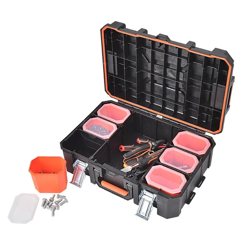 Multifunctional Tool Storage Box Large Wheelbarrow Carrying Plastic Tool Cart Portable Professional Hardware Organizer Accessory 3