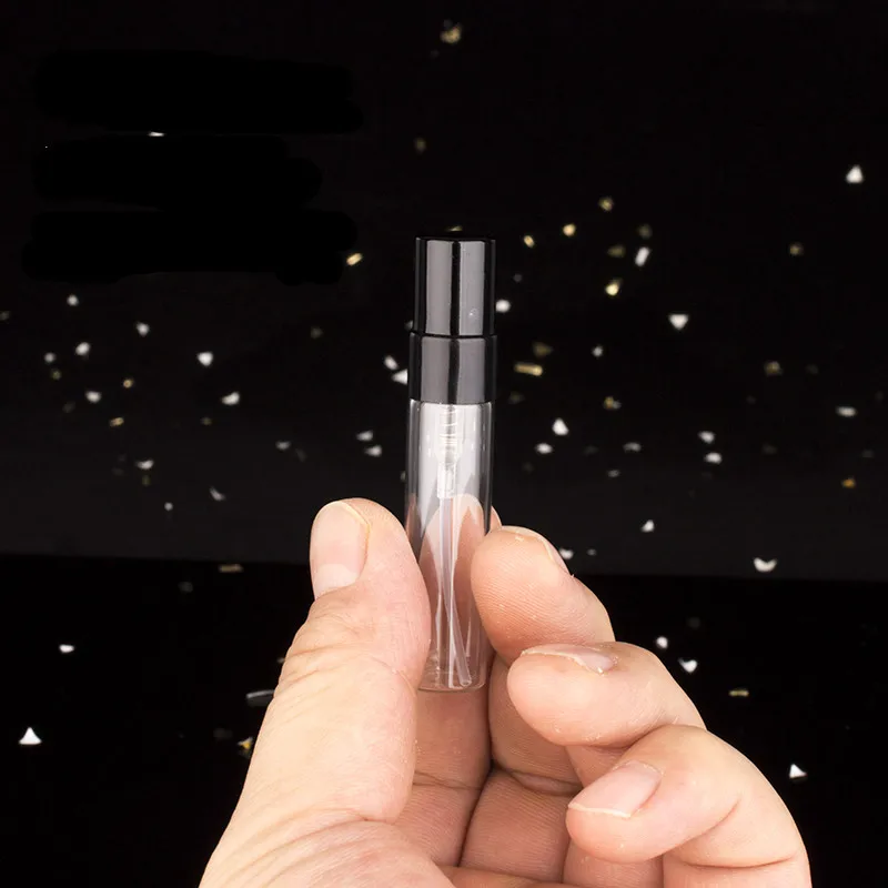 50/100pcs 2ml 3ml 5ml 10ml Glass Perfume Bottle with Metal Spray Empty Cosmetic Bottles Atomizer Refillable Glass Vials