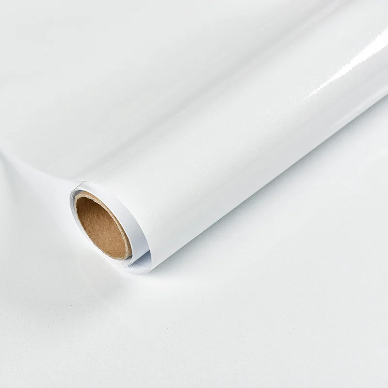 Waterproof Pure White Glossy Vinyl Solid Furniture Renovation Stickers
