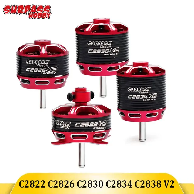 Surpass Hobby C2822 C2826 C2830 C2834 C2838 V2 2-3S 2-4S 14-pole Outrunner Brushless Motor For Fixed-wing Aircraft Airplane 1