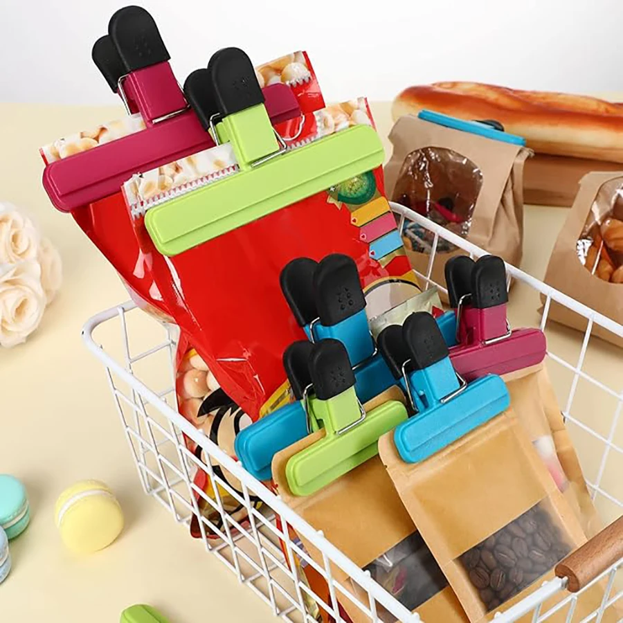 9 Pcs Various Sizes Grocery Bag Clip Plastic Heavy Duty Closure Handle, Plastic Closure Clip Food Fresh Bags
