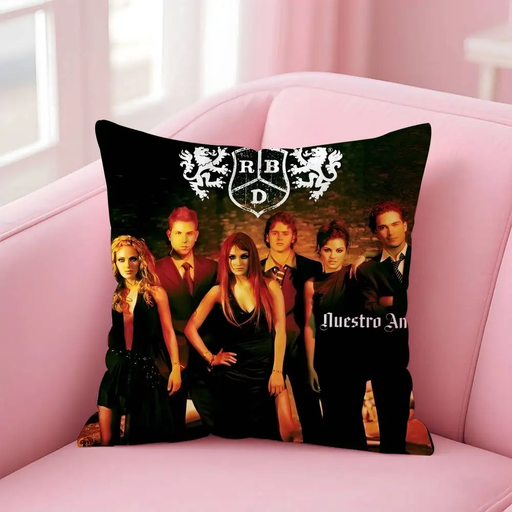 RBD R-rebelde Album Kissenbezug Anti-Dustmite-Kissen Unsichtbarer Reißverschluss seidiger kurzer Plüsch Sofakissenbezug – Detail 16