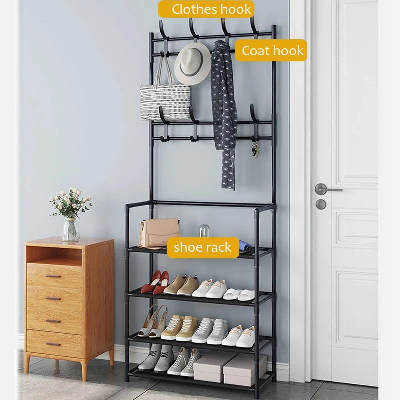 Coat Rack Shoe Cabinets Floor Hanger Storage Wardrobe Clothing Drying Racks Shoe Rack Furniture Purse Stand Hat Rack on Wall