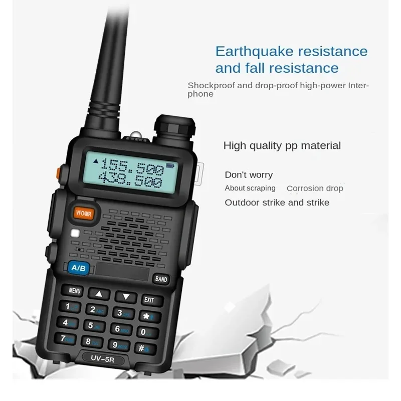 UV5R 5W 워키토키 휴대용 라디오, 고출력 아마추어 햄 cb무전기 스테이션, UV5R 듀얼 밴드 트랜시버, 10km 인터콤