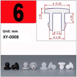 Versatile Silicone Rubber Caps - T - Type Plug Covers & End Stoppers in Multiple Sizes and Colors - Transparent - 10Pcs (6mm)