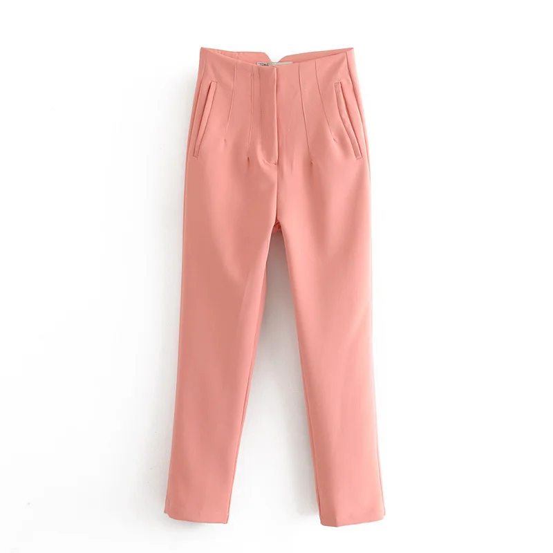 2023 Summer New Women Chic Fashion With Seam Detail Office Wear Pants Vintage High Waist Zipper Fly Female Ankle Trousers Mujer 2023 summer new women chic fashion with seam detail office wear pants vintage high waist zipper fly female ankle trousers mujer