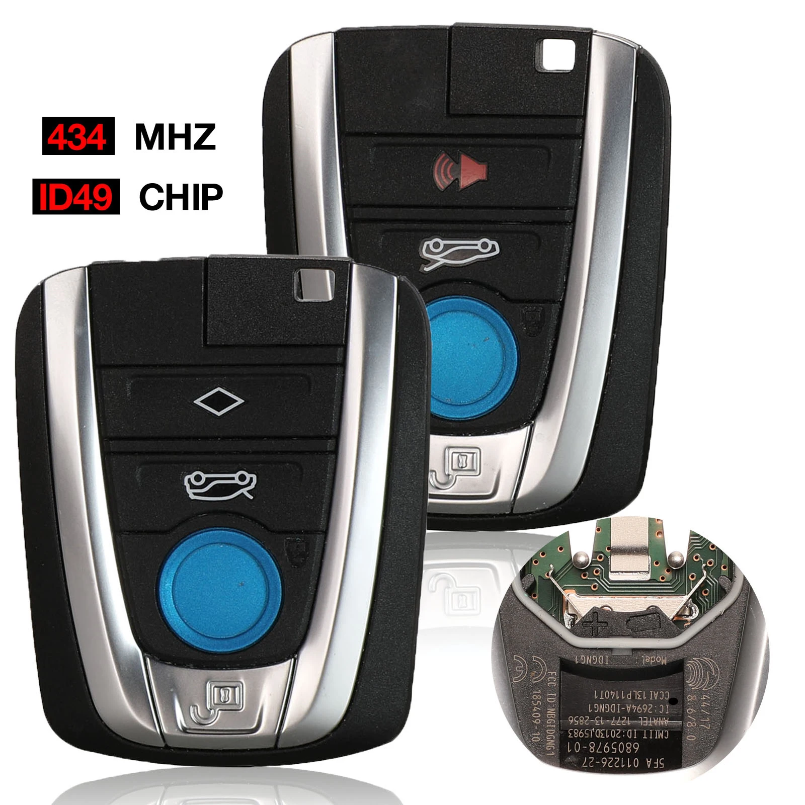 Kutery Smart Chiave A Distanza Fob Per Bmw I3 I8 434 Mhz Id49 Codice Fcc: Nbgidgng1
