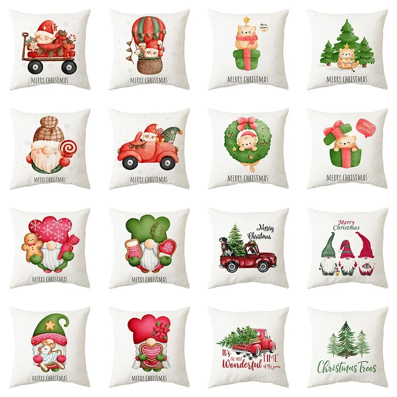 

Christmas Pillow Cover New Cute Print Gift Home Sofa Cushion