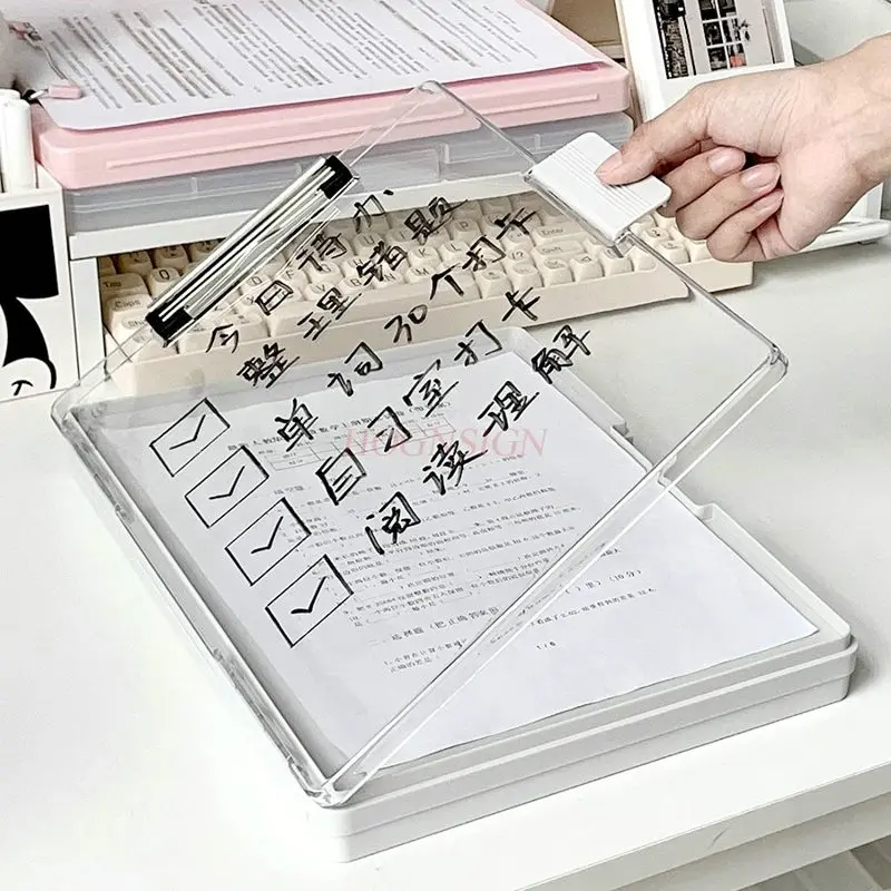 1pcs 다층 다기능 폴더, 쓰기 패드, 종이 보관함, 보드 클립, 쓰기 보드 보관 폴더
