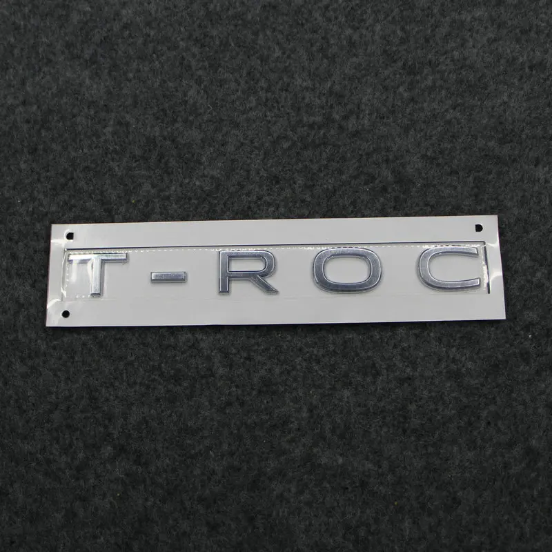 Apply To T-Roc Troc Etichetta Per Bagagli Controdado Posteriore T-Roc Logo Plastica Abs Argento