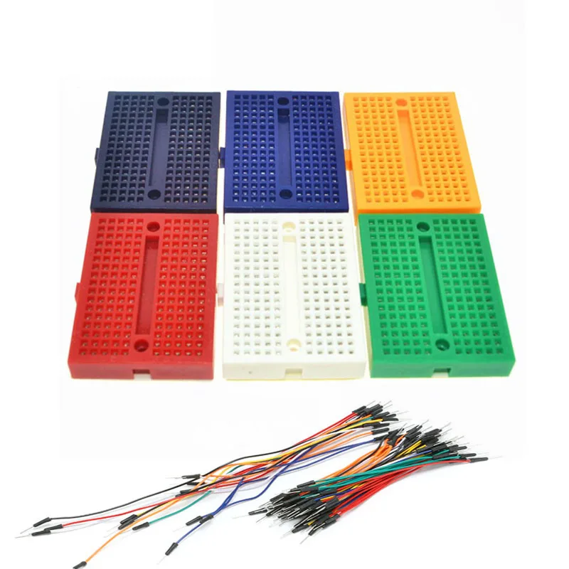 2PCS SYB 170 Mini Solderless Prototype Breadboard 170 Tie points Jumper Cable Wire Kit, for
