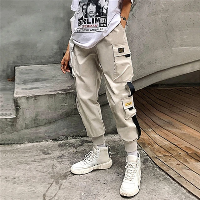 Cargo Pants Women Office Lady Ankle Tied Pant Slim Casual Sweatpants 2023  New Female Loose Pocket Solid Color Trousers - AliExpress