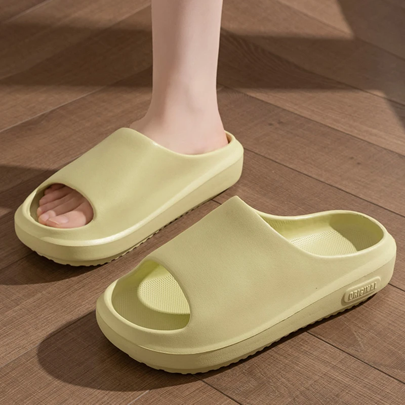 Summer Indoor Outdoor Thick Bottom Eva Slippers Women 2025 Thick Platform Beach Slides Woman Lightweight Non Slip Bathroom Shoes 2