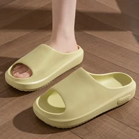 Summer Indoor Outdoor Thick Bottom Eva Slippers Women 2025 Thick Platform Beach Slides Woman Lightweight Non Slip Bathroom Shoes 2