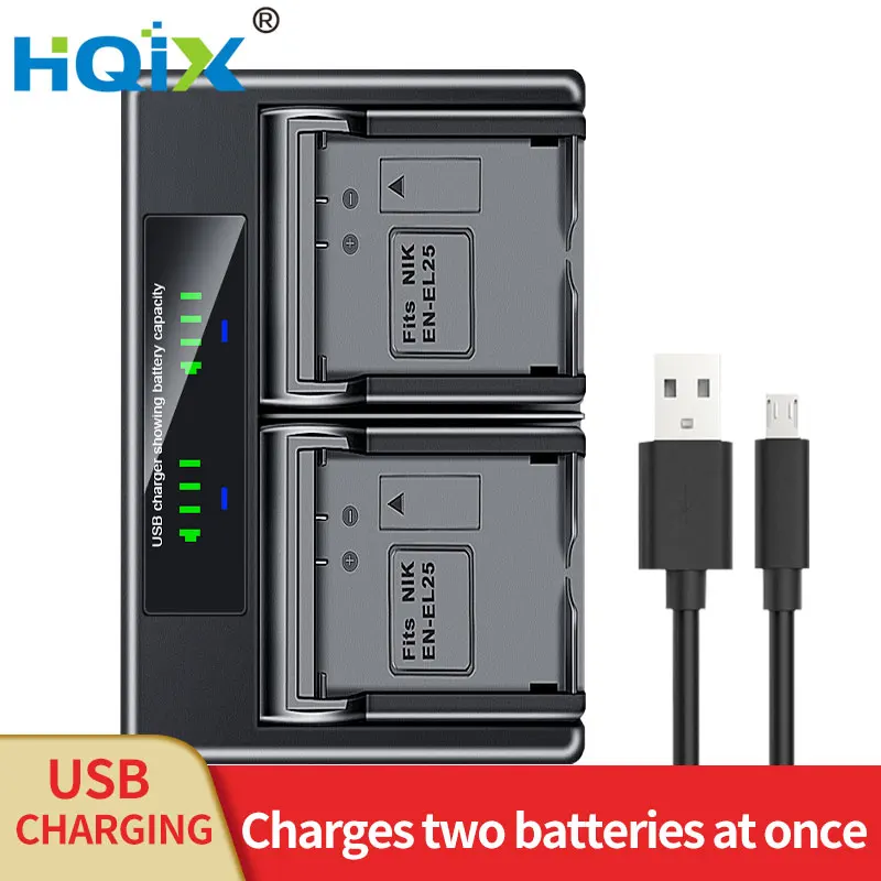 Hqix Per Nikon Z30 Z50 Zfc Camera En-El25 Batteria A Doppio Caricatore