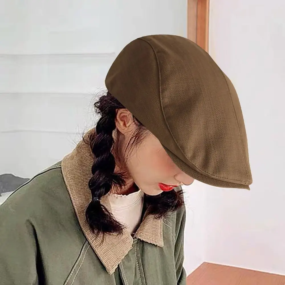 New Solid Color Beret Hats Painter Beret Breathable Washed Caps Cotton Forward Hat