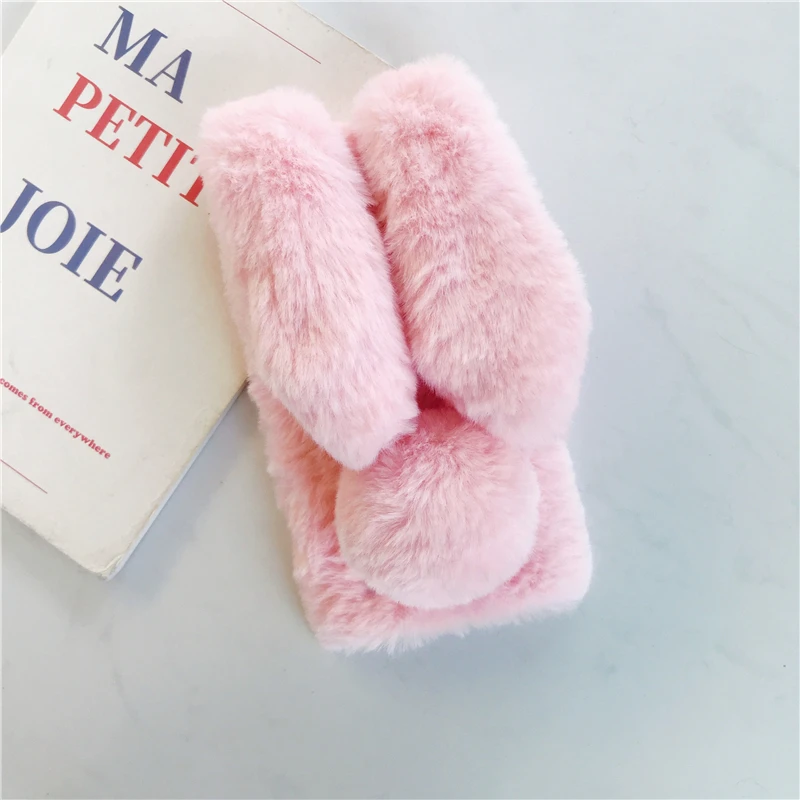 Warm Furry Rabbit Bunny Fur Soft Plush Phone Case Cover