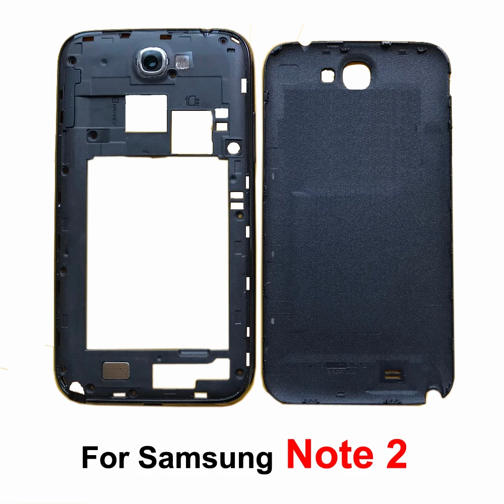 

Phone Middle Frame Rear Panel For Samsung Galaxy Note 2 N7100 N7105 I317 Original Housing Back Battery Door Cover Backdoor