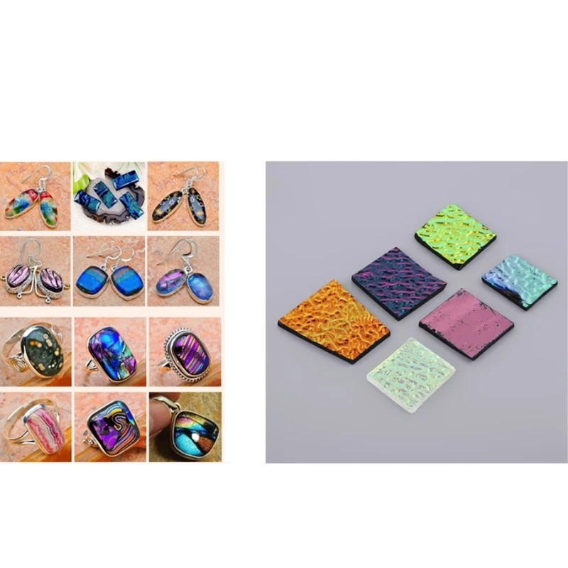 Dichroic 유리 스크랩 융합 유리, DIY 주얼리용, COE 90 융합 유리, 로트당 5 봉지