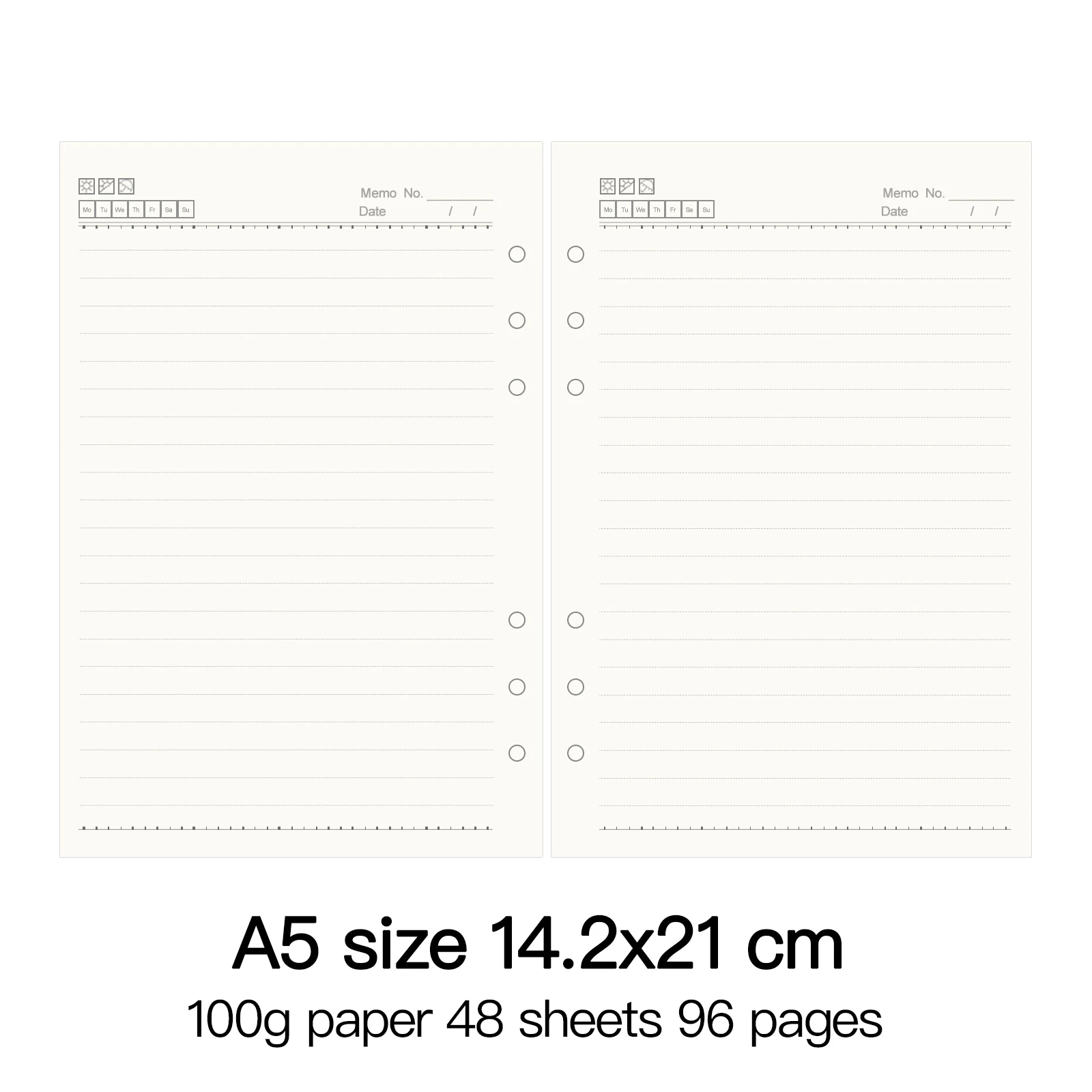 Premium Loose Leaf Spiral Notebook with High-Quality 100g Paper Inserts