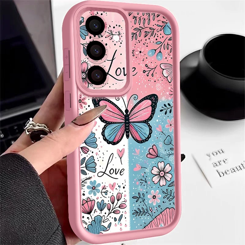 Blue Pink Butterfly Floral Phone Case