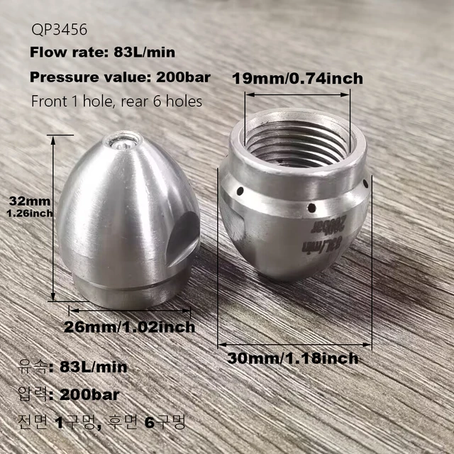 고압 처리 작업을 위한 혁신적인 워터 마우스 고압 주변 스프레이 헤드
