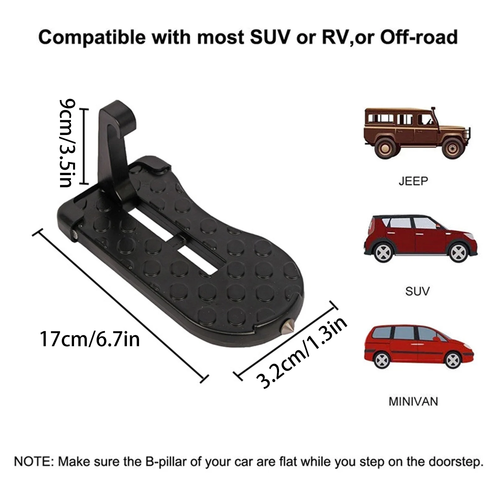 New Foldable Car Door Step Pedal Universal Auto Rooftop Luggage Ladder Hooked  Foot Pegs Doorstep Safety Hammer Car Accessories